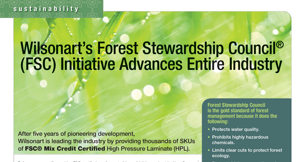 Wilsonart’s FSC® Initiative Advances Entire Industry