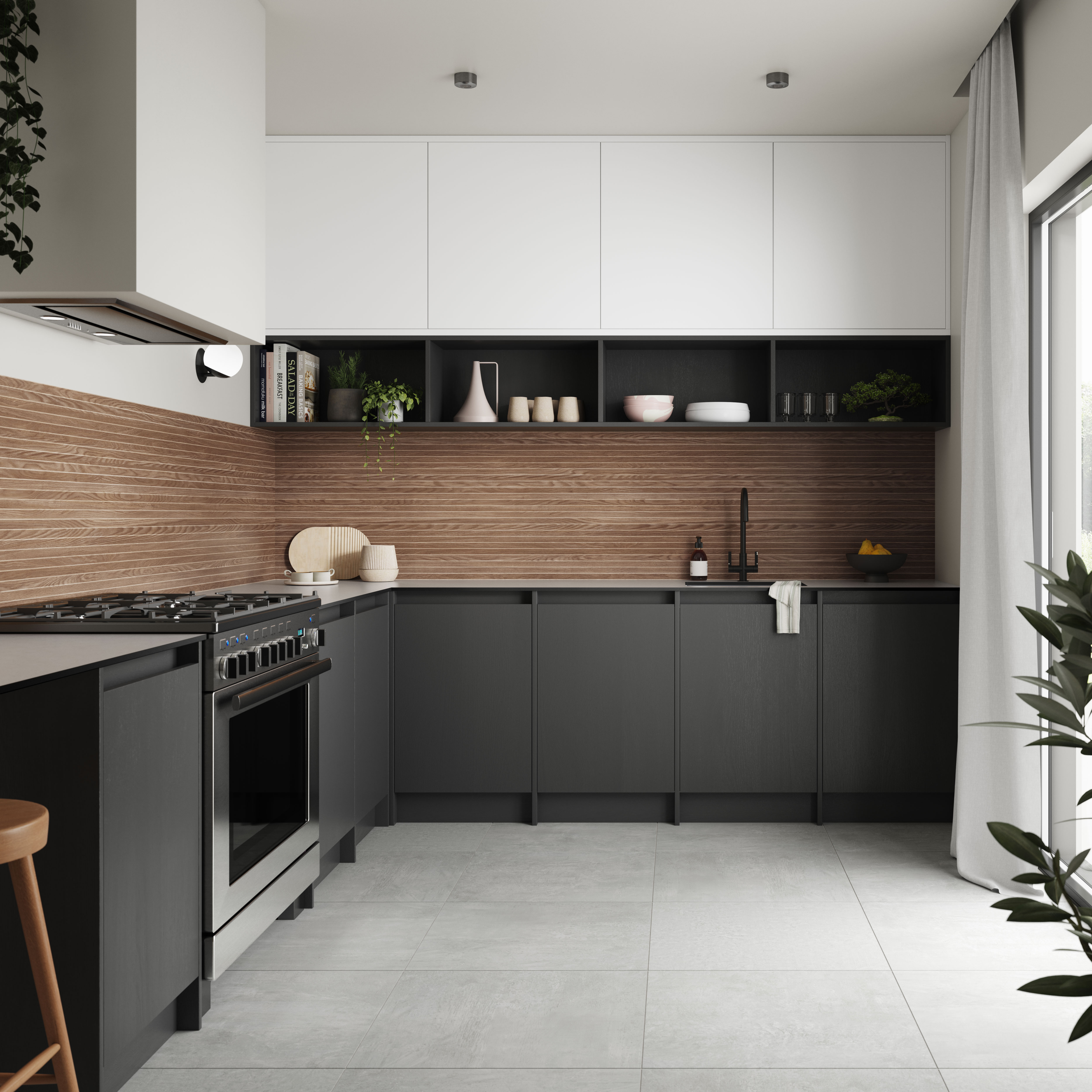 Wilsonart Alloy Kitchen Splashbacks: Fluted Oak Design