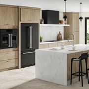Contemporary Nature-Inspired White Marble Kitchen 