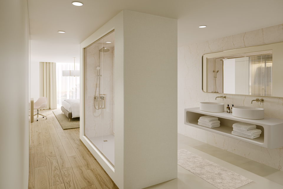 Embracing Comfort — Transparent Hotel Shower Design