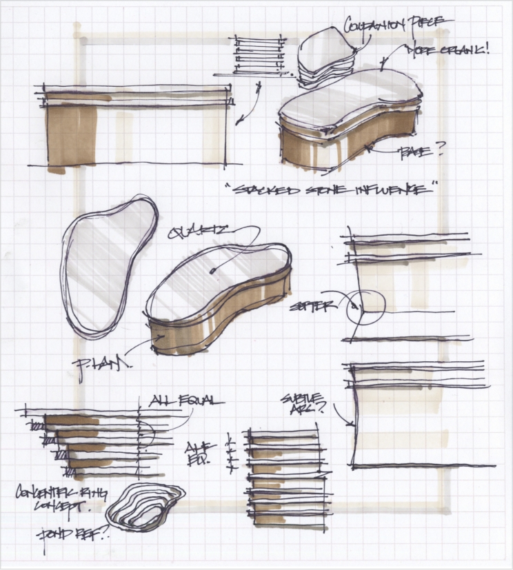 Mood board image of different surfaces.